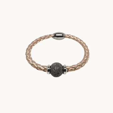 Luxury Rose Gold Bracelet with sparkling Silver Bead & Magnetic Closure - Naked Nation UK