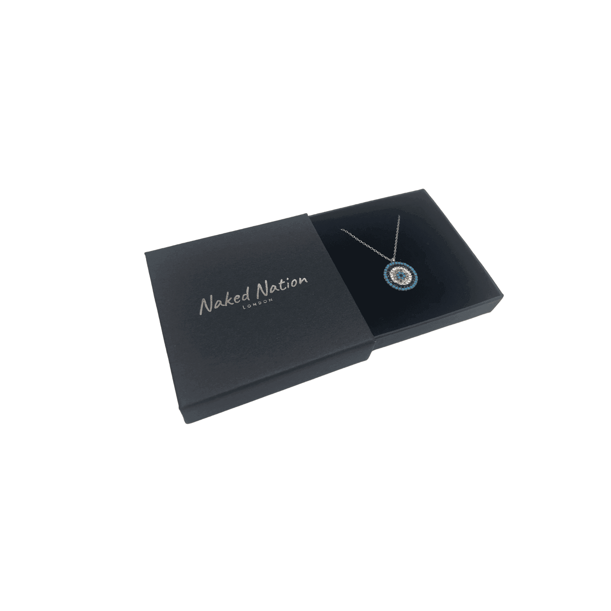 Mediterranean Style Sterling Silver Cubic Zirconia Round Pendant Necklace - Naked Nation UK