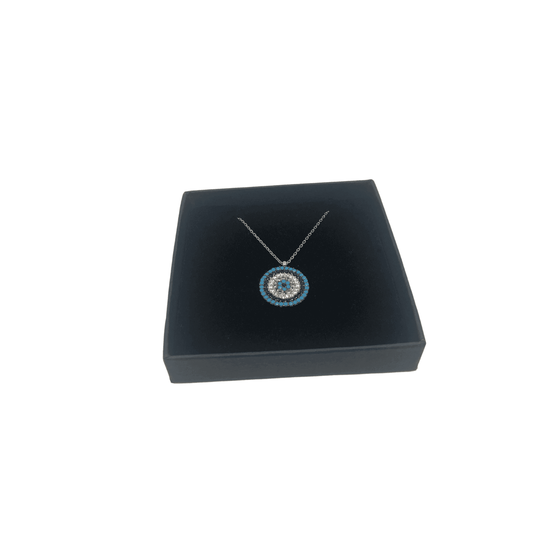 Mediterranean Style Sterling Silver Cubic Zirconia Round Pendant Necklace - Naked Nation UK