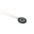 Mediterranean Style Sterling Silver Cubic Zirconia Round Pendant Necklace - Naked Nation UK