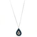 Mediterranean Style Sterling Silver Drop Pendant with Cubic Zirconia Stones - Naked Nation UK