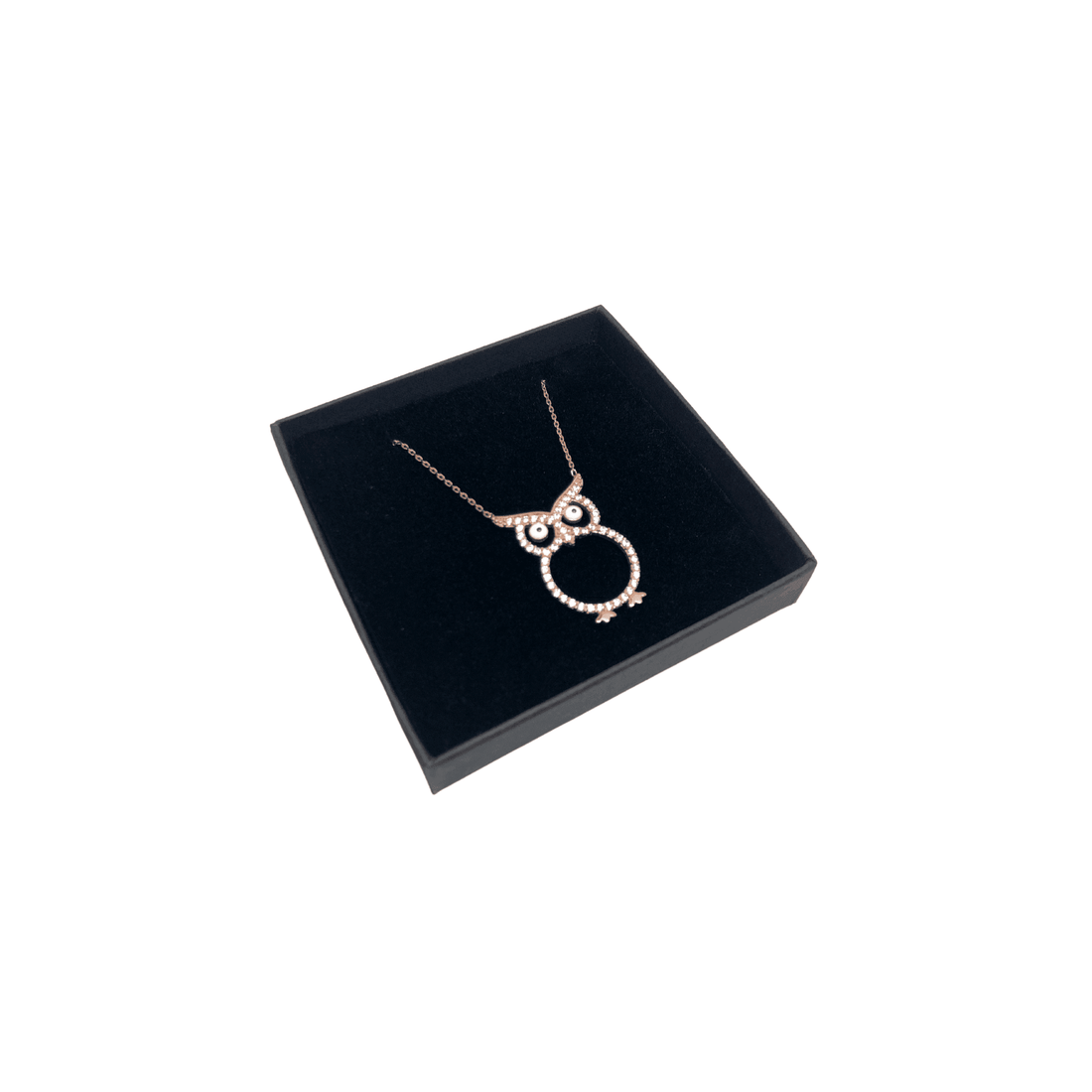 Naked Nation 925 Sterling Silver Rose Gold Owl Pendant Necklace - Naked Nation UK