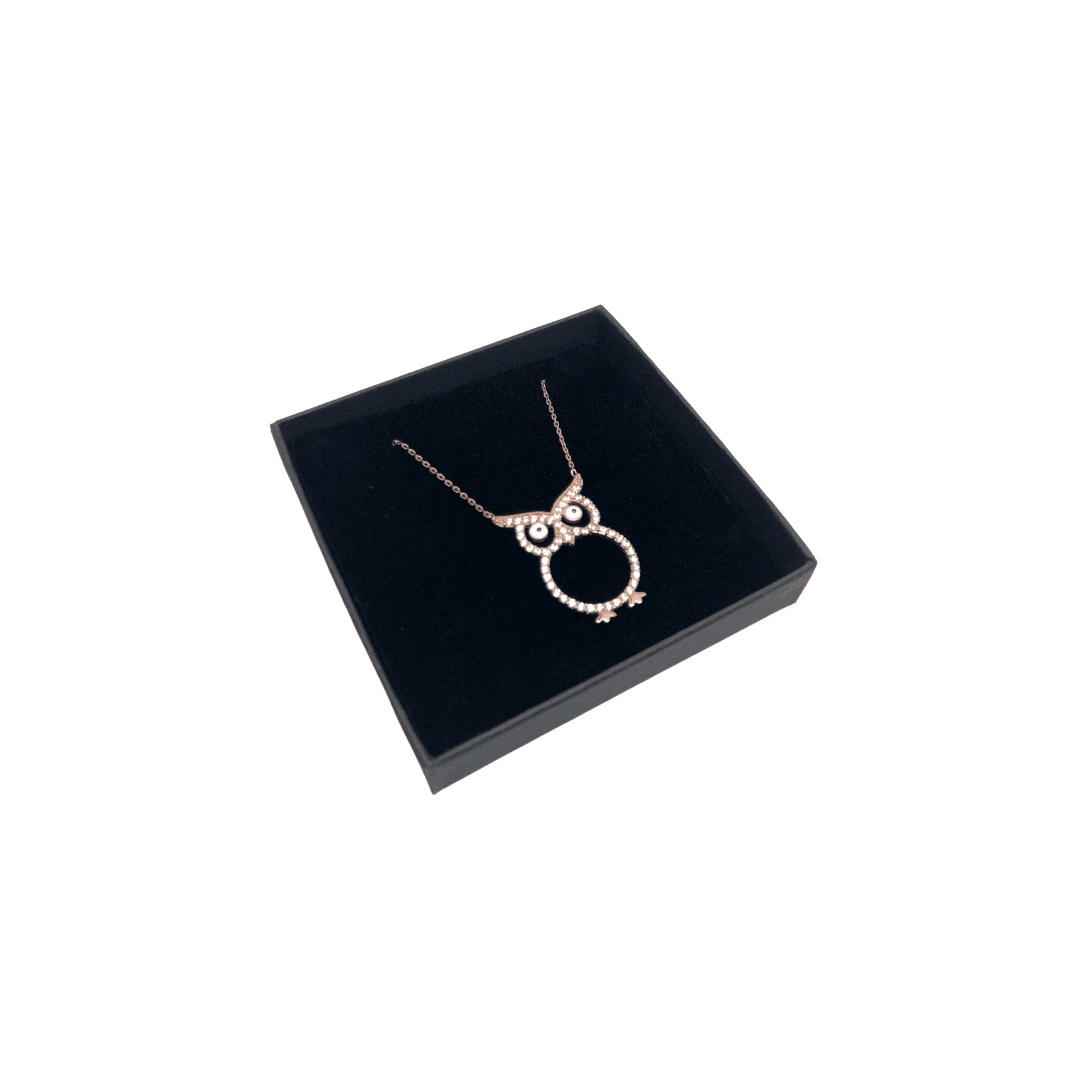 Naked Nation 925 Sterling Silver Rose Gold Owl Pendant Necklace - Naked Nation UK