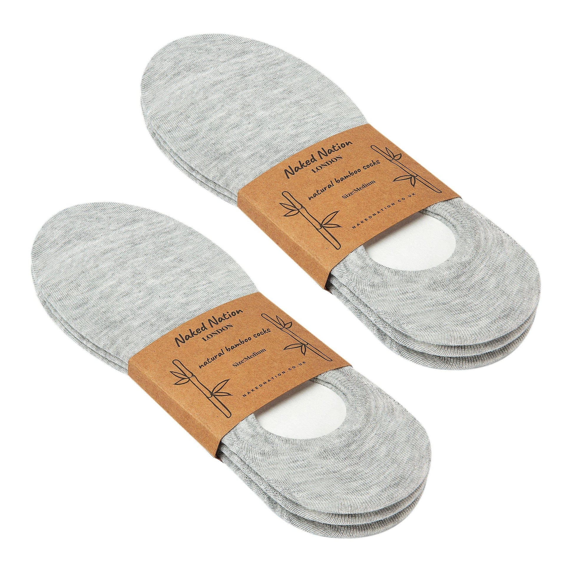 No Show Bamboo Trainer Socks, 6 Pairs Non-Slip Sport Socks - Naked Nation UK