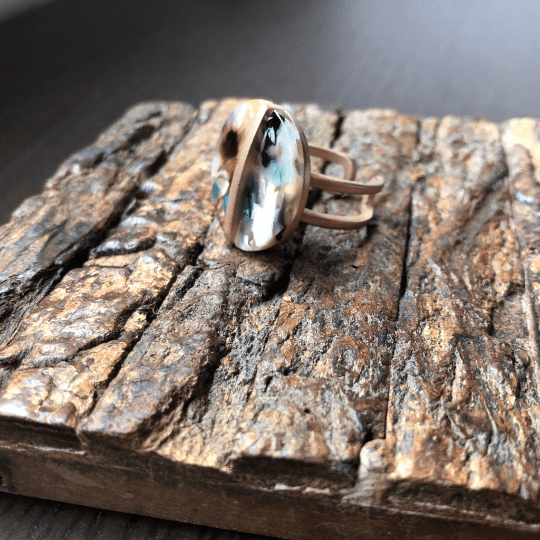Pearl and Colourful Stones Rings - Naked Nation UK