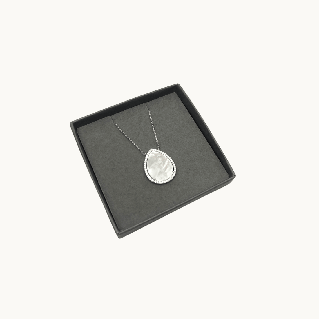 Pearl Drop with Crystals Pendant Necklace - Naked Nation UK