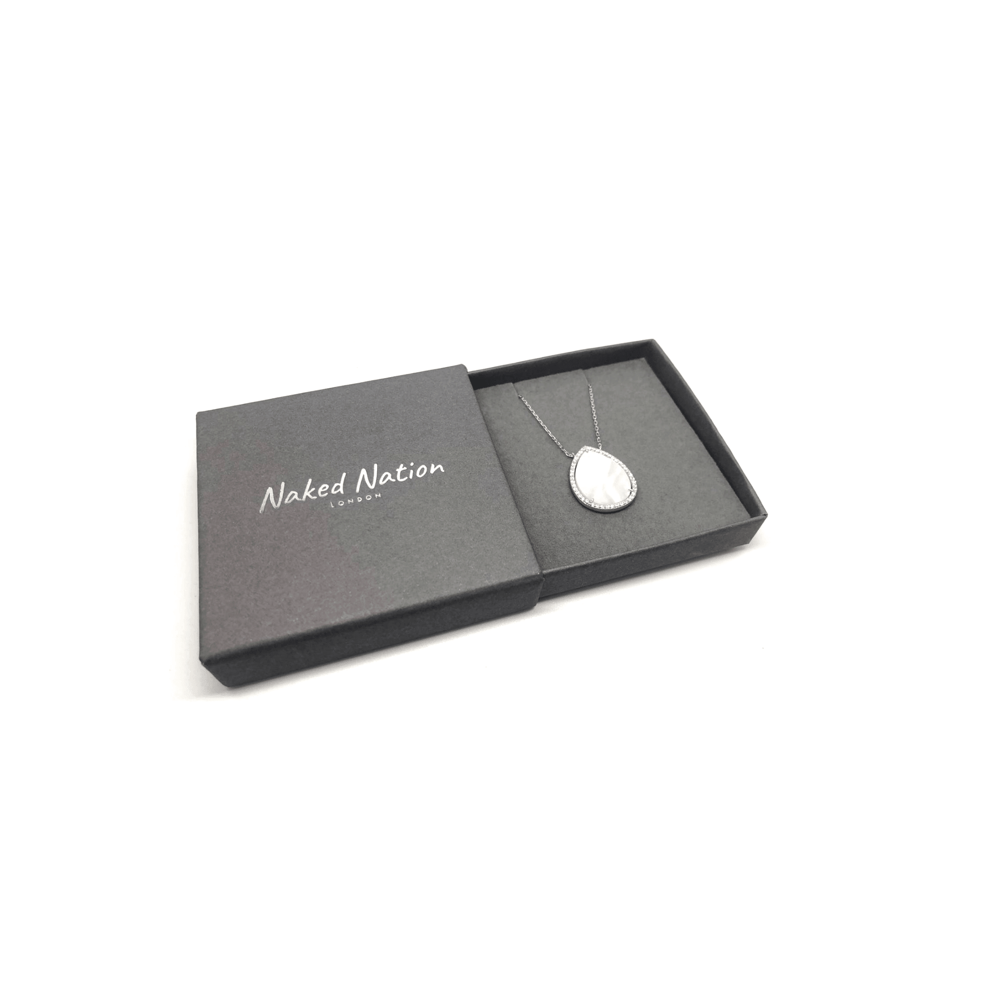 Pearl Drop with Crystals Pendant Necklace - Naked Nation UK