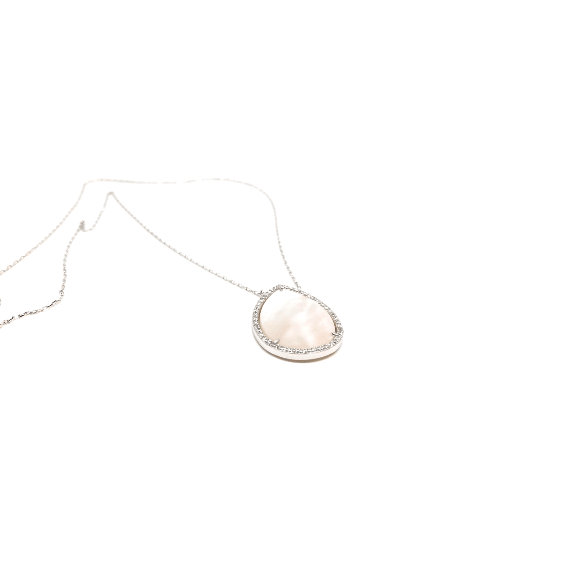 Pearl Drop with Crystals Pendant Necklace - Naked Nation UK