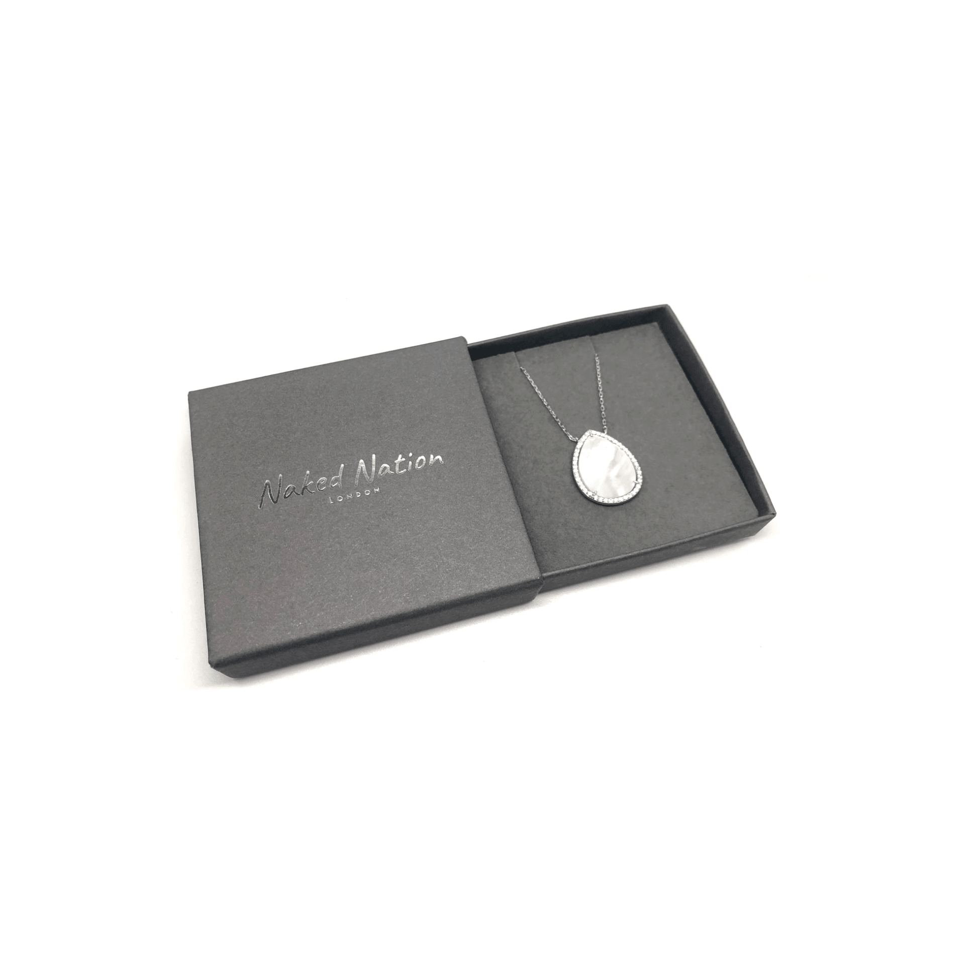 Pearl Drop with Crystals Pendant Necklace - Naked Nation UK