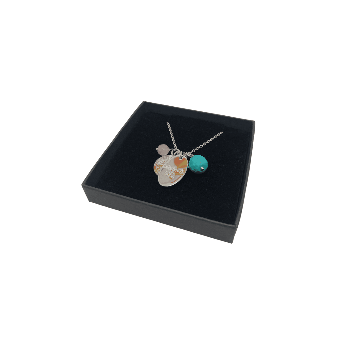 Positive Jewellery, 925 Sterling Silver, Celebrate life message Pendant Necklace - Naked Nation UK