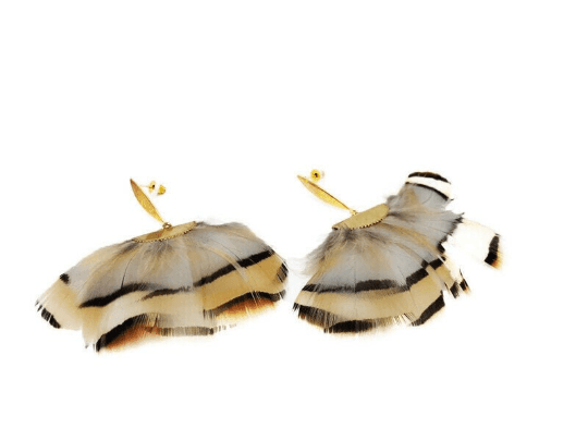Red and Brown Feather Latin American Earrings - Naked Nation UK