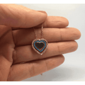 Rose Gold and Silver Cubic Zirconia Circle Heart Pendant Necklace - Naked Nation UK
