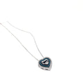 Rose Gold and Silver Cubic Zirconia Circle Heart Pendant Necklace - Naked Nation UK