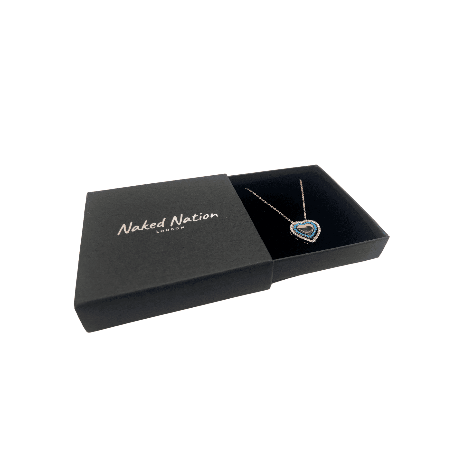 Rose Gold and Silver Cubic Zirconia Circle Heart Pendant Necklace - Naked Nation UK