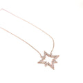 Rose Gold & Silver Star with Crystals Pendant. Two Colours Available. - Naked Nation UK