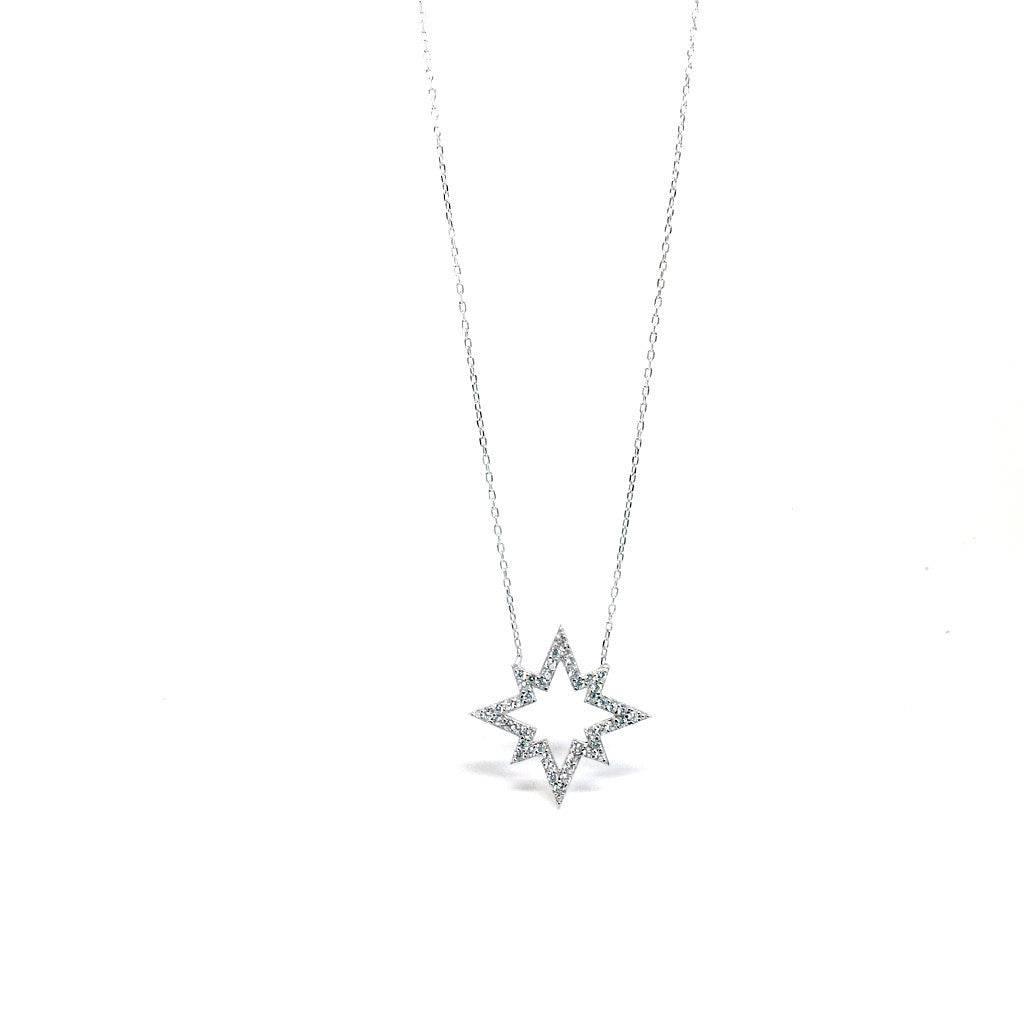 Rose Gold & Silver Star with Crystals Pendant. Two Colours Available. - Naked Nation UK