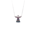 Rose Gold and Sterling Silver Angel Necklace with Colourful Crystals - Naked Nation UK