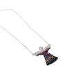 Rose Gold and Sterling Silver Angel Necklace with Colourful Crystals - Naked Nation UK