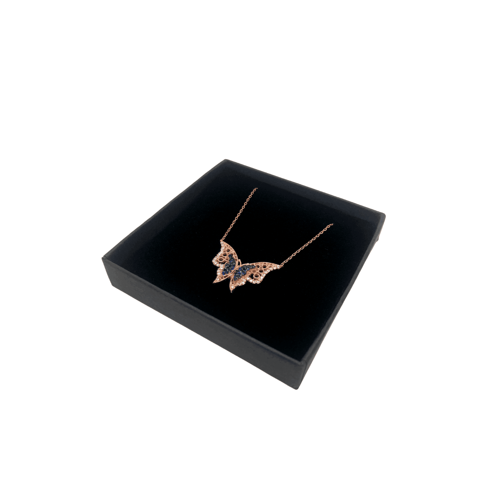 Silver and Clear Crystals Butterfly Necklace with Italian Gift Box by Naked Nation - Naked Nation UK