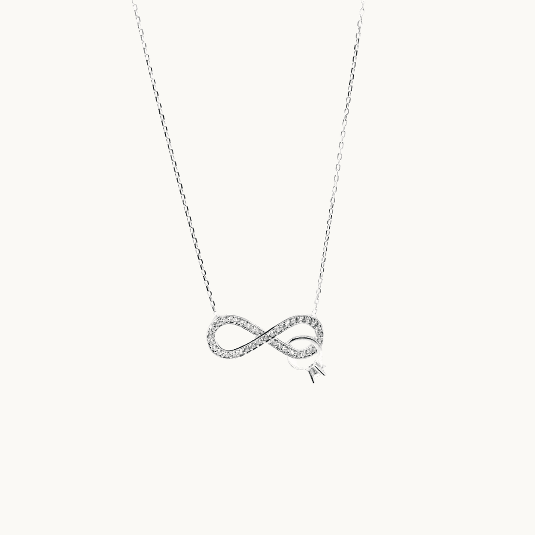 Silver and Rose Gold Crystals Infinity Pendant Necklace - Naked Nation UK