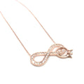 Silver and Rose Gold Crystals Infinity Pendant Necklace - Naked Nation UK
