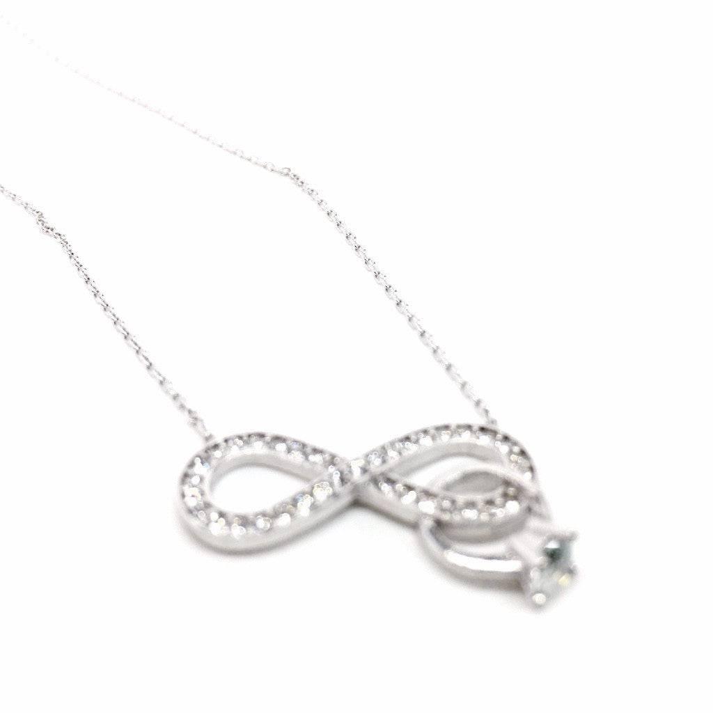 Silver and Rose Gold Crystals Infinity Pendant Necklace - Naked Nation UK