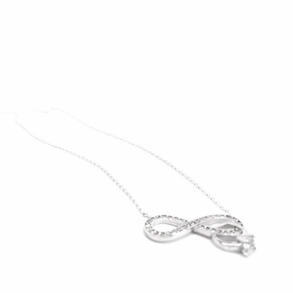 Silver and Rose Gold Crystals Infinity Pendant Necklace - Naked Nation UK