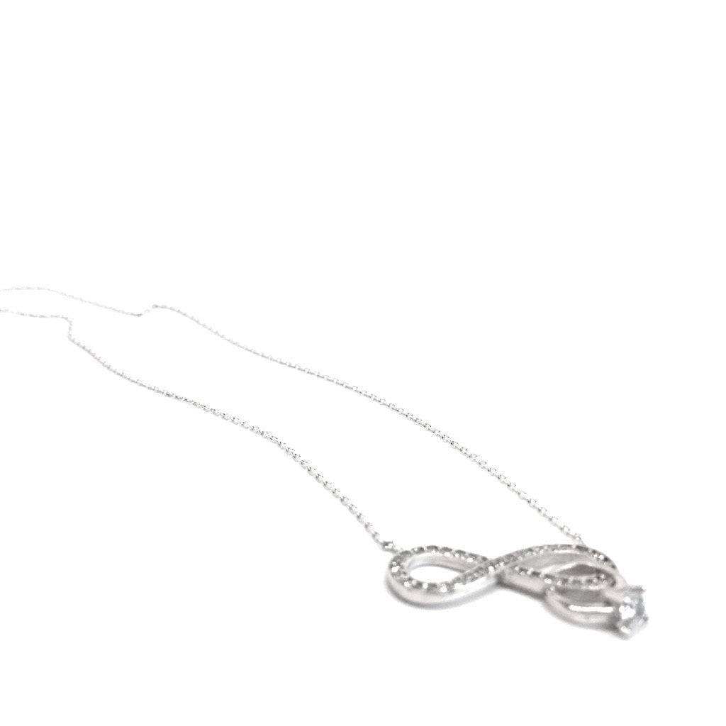 Silver and Rose Gold Crystals Infinity Pendant Necklace - Naked Nation UK