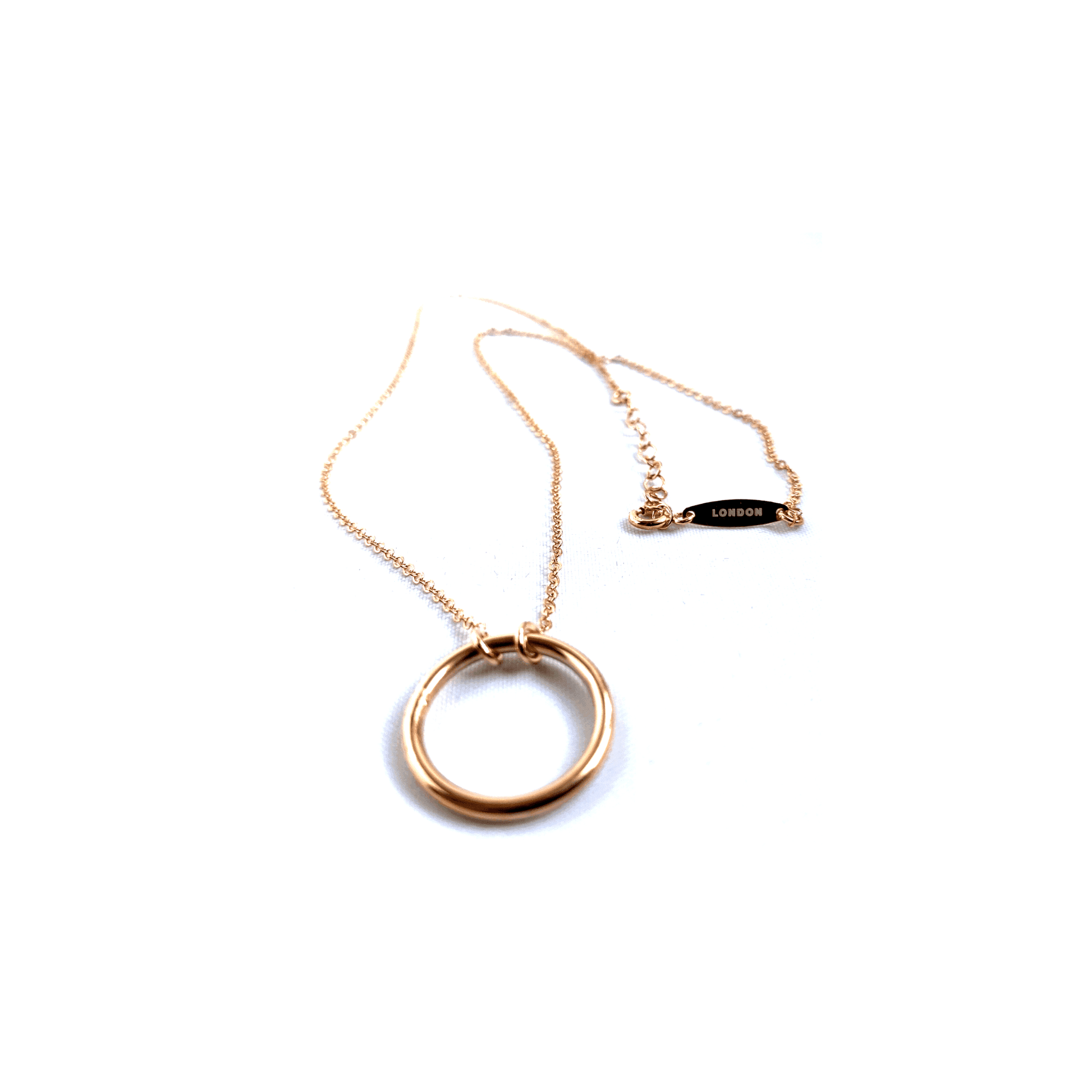 Silver Circle Necklace, Sterling Silver Ring Necklace, Geometric Necklace, Simple Dainty Necklace, Delicate Necklace - Naked Nation UK
