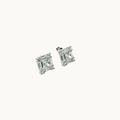 Silver Square 925 Sterling Silver Clear Stud Earrings with Luxurious Gift Box - Naked Nation UK