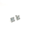Silver Square 925 Sterling Silver Clear Stud Earrings with Luxurious Gift Box - Naked Nation UK