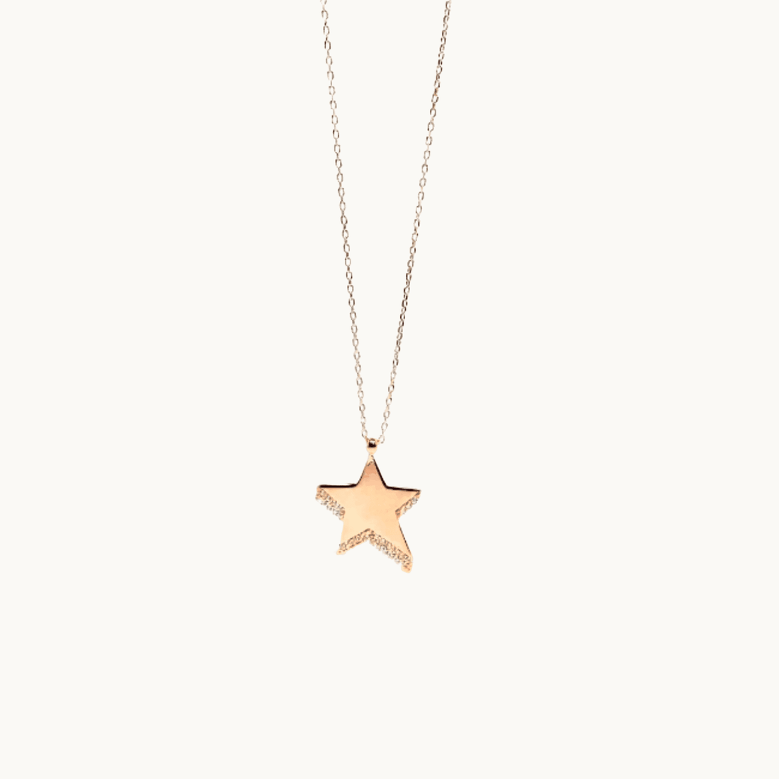 Star Necklace with Crystals, 925 Sterling Silver Necklace, Rose Gold Necklace - Naked Nation UK