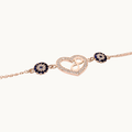 Sterling Silver and Rose Gold Bracelet with Infinity Heart - Naked Nation UK