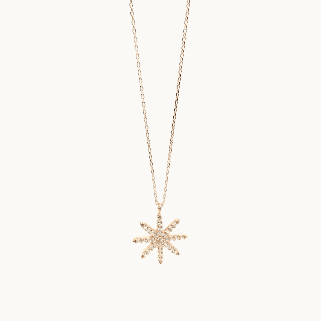 Sterling Silver and Rose Gold Star with Crystals Pendant Necklace - Naked Nation UK