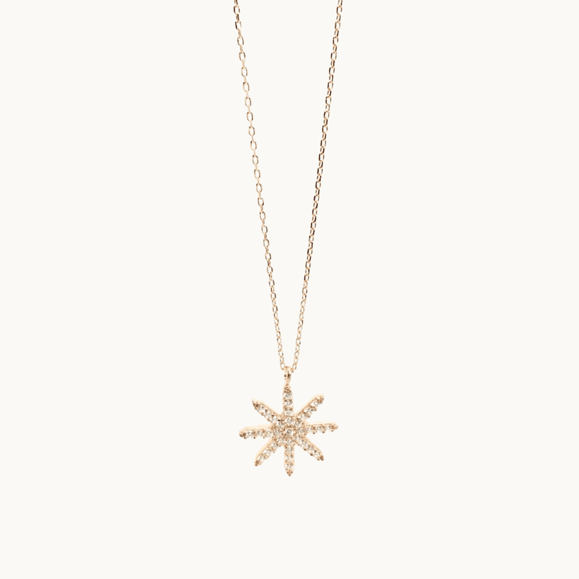 Sterling Silver and Rose Gold Star with Crystals Pendant Necklace - Naked Nation UK