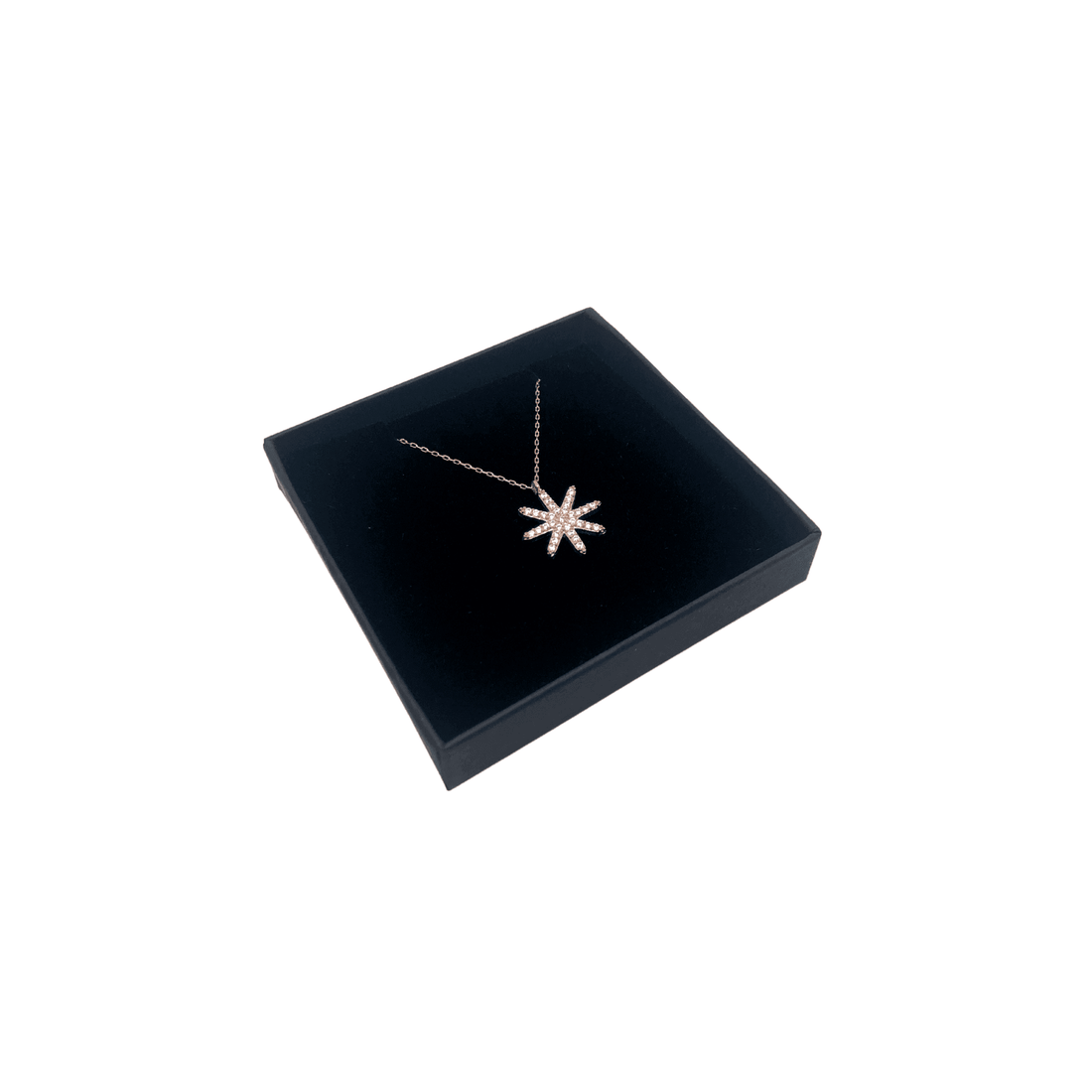 Sterling Silver and Rose Gold Star with Crystals Pendant Necklace - Naked Nation UK