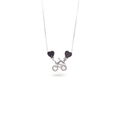 Sterling Silver Bicycle Necklace with Cubic Zirconia Hearts Pendant - Naked Nation UK