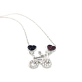 Sterling Silver Bicycle Necklace with Cubic Zirconia Hearts Pendant - Naked Nation UK