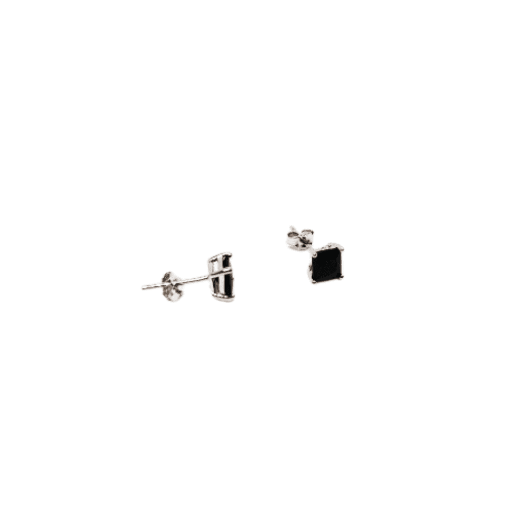 Sterling Silver Black Cubic Zirconia Stud Earrings - Naked Nation UK