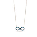 Sterling Silver Blue infinity figure Necklace (Rose Gold & Silver) - Naked Nation UK