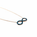 Sterling Silver Blue infinity figure Necklace (Rose Gold & Silver) - Naked Nation UK