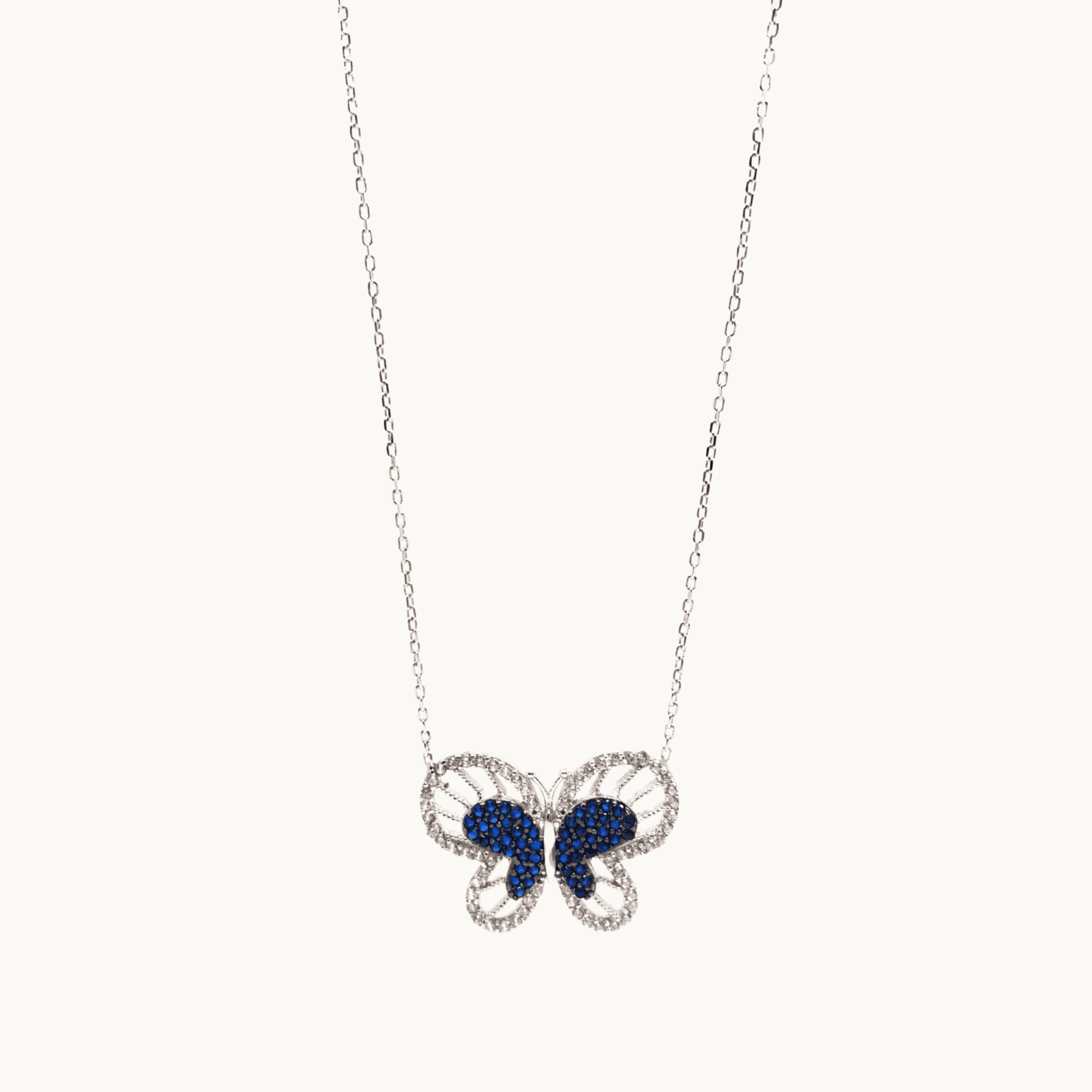 Silver 2025 butterfly necklace