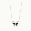 Sterling Silver Butterfly Pendant Necklace with Blue Crystals - Naked Nation UK