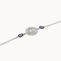Sterling Silver Cubic Zirconia Rounds Mediterranean Style Bracelet - Naked Nation UK
