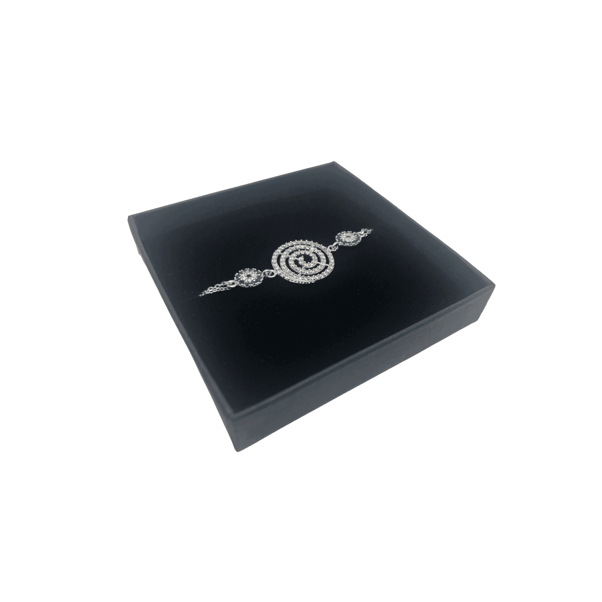 Sterling Silver Cubic Zirconia Rounds Mediterranean Style Bracelet - Naked Nation UK