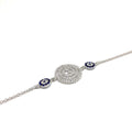 Sterling Silver Cubic Zirconia Rounds Mediterranean Style Bracelet - Naked Nation UK