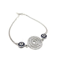 Sterling Silver Cubic Zirconia Rounds Mediterranean Style Bracelet - Naked Nation UK