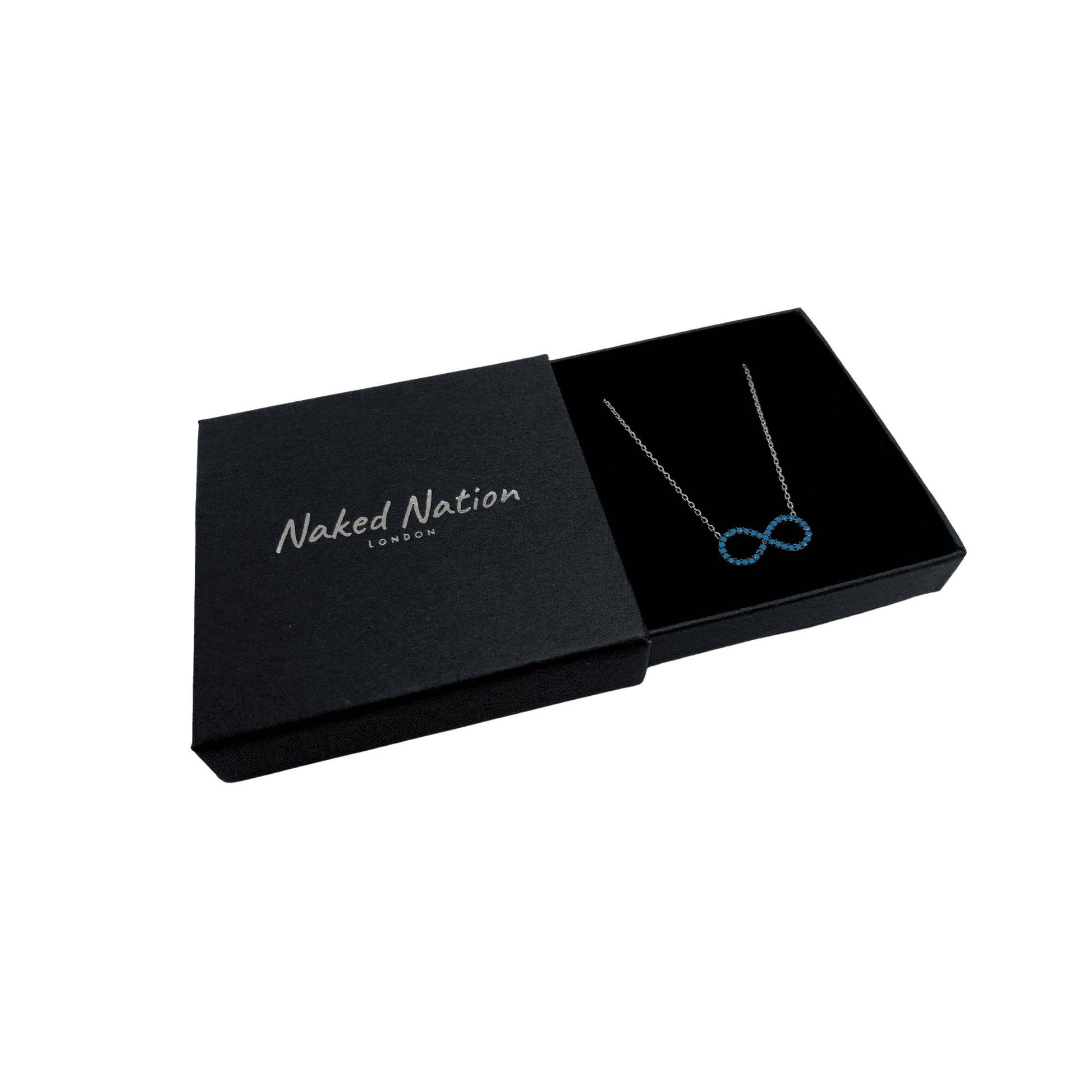 Sterling Silver Infinity Mini infinity figure Pendant Necklace in Rose Gold or Silver - Naked Nation UK