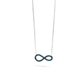 Sterling Silver Infinity Pendant with Blue Stones Necklace and luxurious gift box - Naked Nation UK