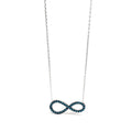 Sterling Silver Infinity Pendant with Blue Stones Necklace and luxurious gift box - Naked Nation UK